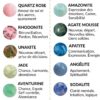 Bracelet de lithothérapie personnalisé réalisé sur mesure avec 28 pierres naturelles de qualité pour un bijou qui vous ressemble.