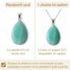 pendentif amazonite avec ou sans chaîne option