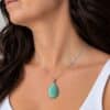 pendentif amazonite porté avec chaîne argent