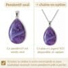 pendentif améthyste avec ou sans chaîne option