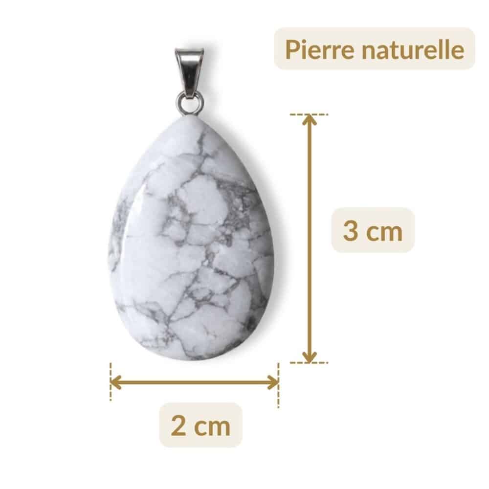 pendentif howlite dimensions 3 cm 2 cm