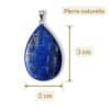 pendentif lapis-lazuli dimensions 3 cm 2 cm