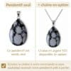 pendentif obsidienne flocon de neige avec ou sans chaîne option