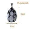 pendentif obsidienne flocon de neige dimensions 3 cm 2 cm