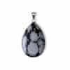 pendentif obsidienne flocon de neige pierre naturelle