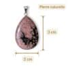 pendentif rhodonite dimensions 3 cm 2 cm