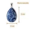 pendentif sodalite dimensions 3 cm 2 cm