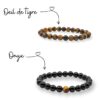 bracelet couple oeil de tigre onyx