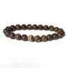 Bracelet en opale Boulder 8 mm de qualité supérieure, composé de perles naturelles sélectionnées pour leurs couleurs et leurs magnifiques reflets.