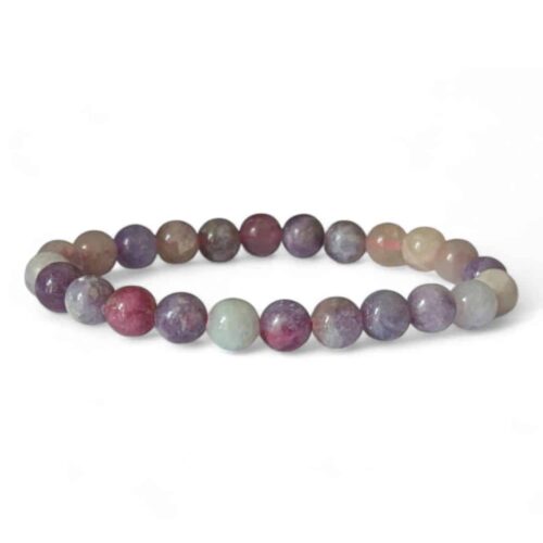 bracelet tourmaline rose sur eudialyte 8mm