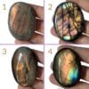 Achat galet en labradorite violette de qualité Extra, pierre naturelle aux magnifiques reflets violets pour la protection et l'intuition.