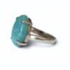 Bague argent 925 amazonite qualité AA sertissage griffes vue profil