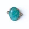 Bague argent 925 amazonite naturelle communication et équilibre