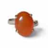Bague argent 925 cornaline naturelle vitalité et courage
