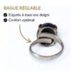 Bague argent 925 lapis lazuli réglable s'ajuste à tous les doigts vue intérieure
