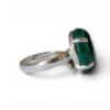 Bague argent 925 malachite réglable vert vue latérale pierre lithothérapie