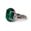 Bague argent 925 malachite qualité AA sertissage griffes vue profil