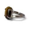 Bague argent 925 lapis lazuli qualité AA sertissage griffes vue profil