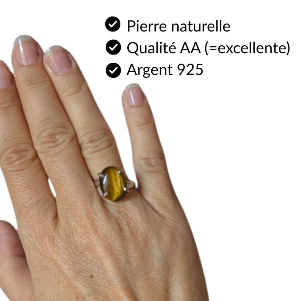 Bague lapis lazuli pierre naturelle qualité AA argent 925 bijou lithothérapie Garaulion