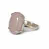 Bague argent 925 quartz rose qualité AA sertissage griffes vue profil
