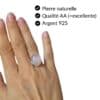 Bague quartz rose pierre naturelle qualité AA argent 925 bijou lithothérapie Garaulion