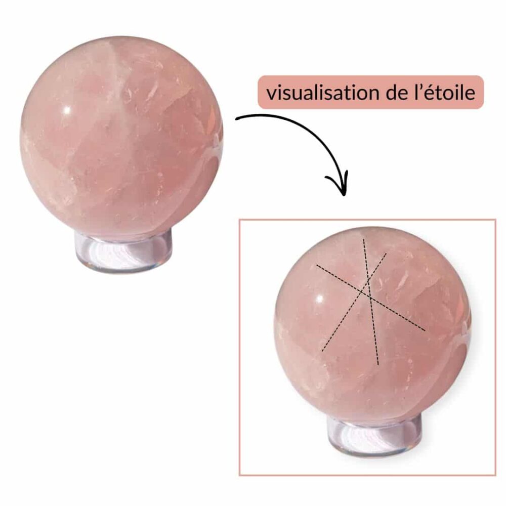 sphère quartz rose étoile