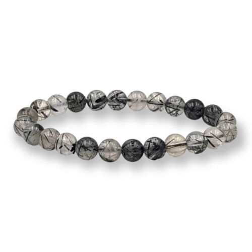 Bracelet Cristal de roche et Tourmaline 8 mm