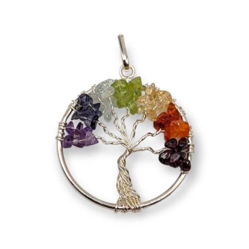 Pendentif Arbre de vie 7 chakras