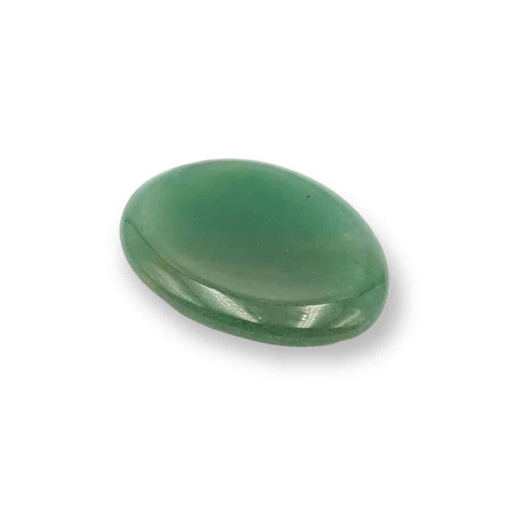 Galet anti-stress en aventurine verte poli pour relaxation et méditation
