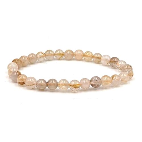 Bracelet Cristal de roche rutile 6mm