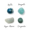 apatite, amazonite, chrysocolle, aigue marine