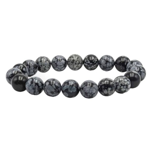 Bracelet Obsidienne neige 10mm