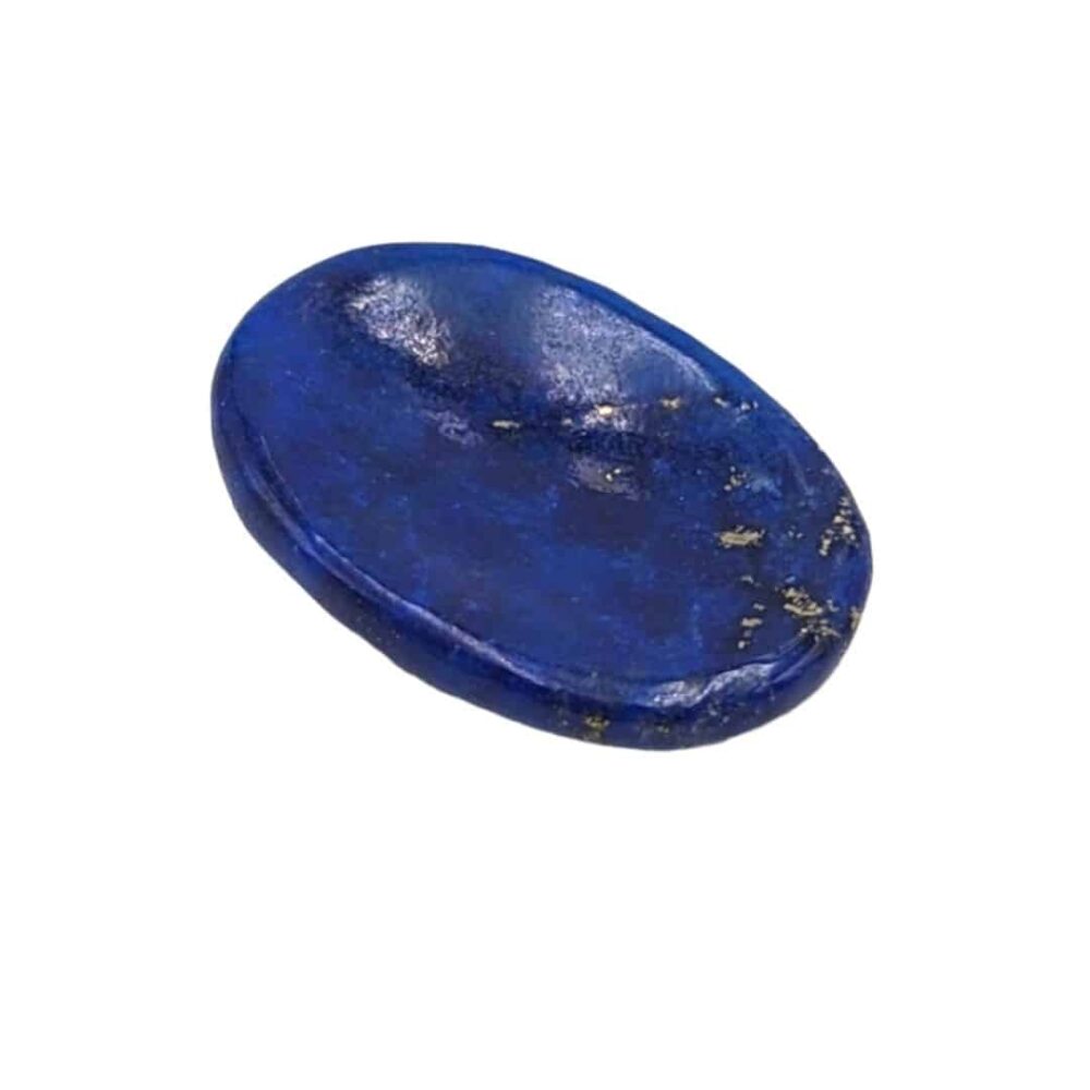 Galet anti-stress en lapis-lazuli (worry stone) poli pour relaxation et méditation