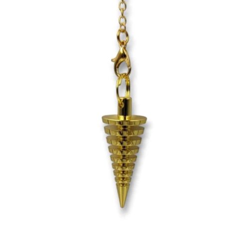 Pendule conique métal doré
