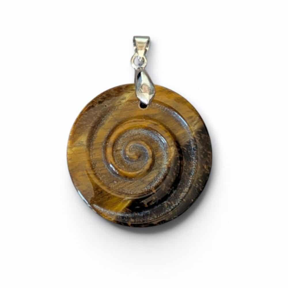 pendentif oeil de tigre spirale celtique