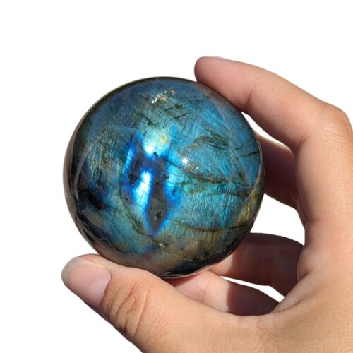 sphère labradorite reflets bleus