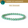 Bracelet en émeraude naturelle, pierre de naissance du mois de mai, un bijou en pierre naturelle de qualité favorisant l'amour, l'harmonie et le renouveau.
