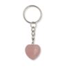porte-clés coeur quartz rose
