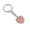 porte-clés coeur quartz rose