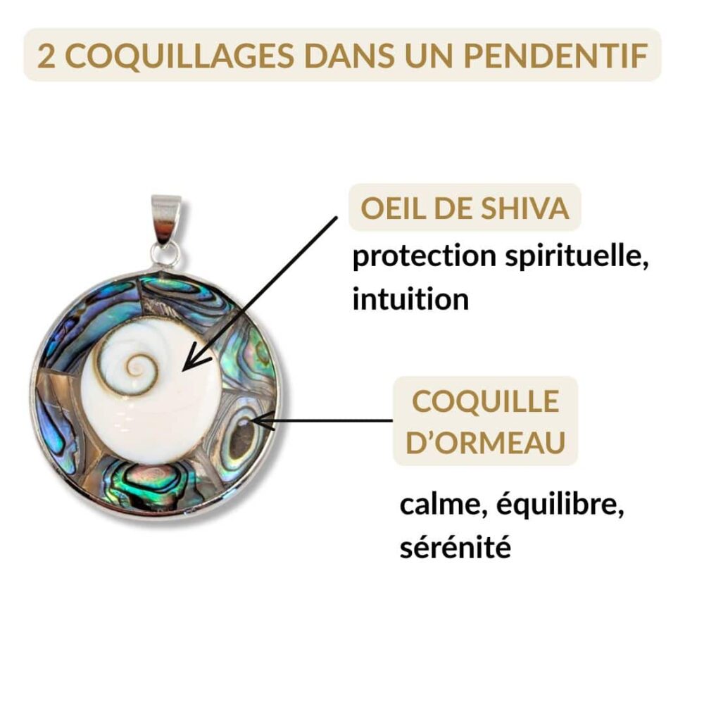 pendentif shiva et ormeau