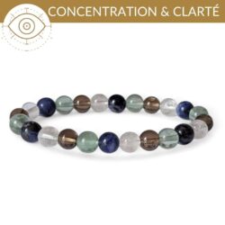 bracelet concentration pierres naturelles fluorite sodalite quartz fumé cristal de roche pour ameliorer la concentration et rester focus