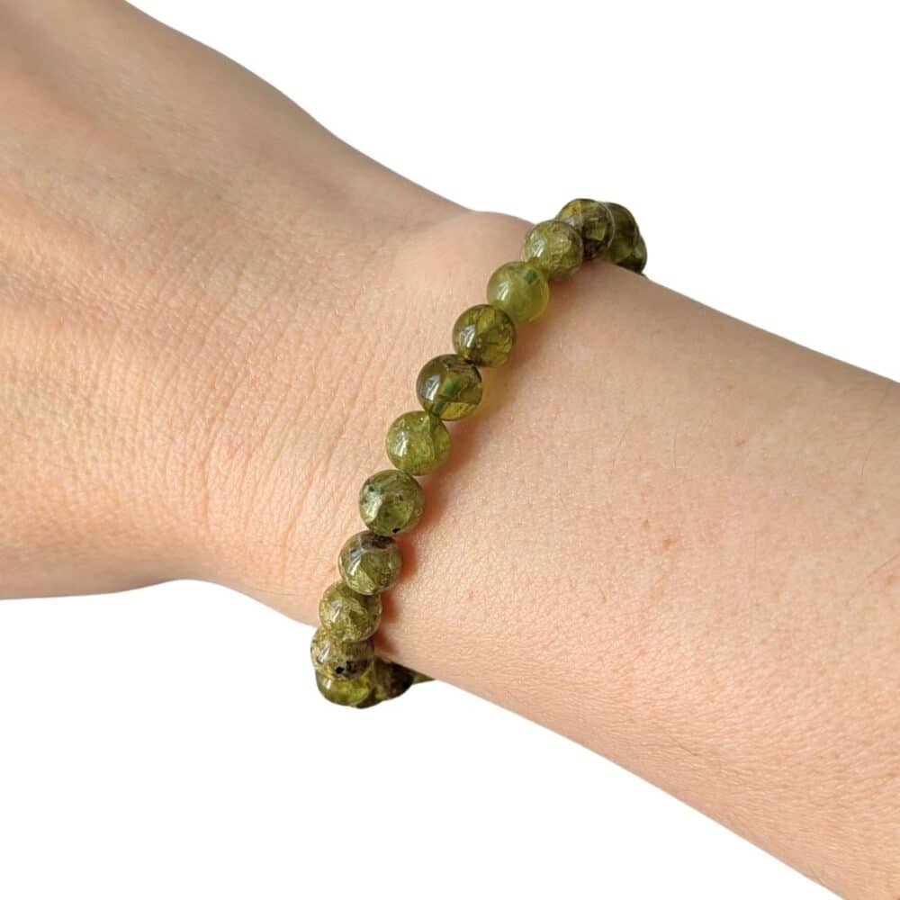 bracelet péridot 6mm