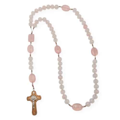 chapelet quartz rose