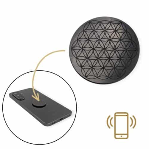 Pastille shungite Fleur de Vie pour téléphone portable