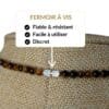 Achetez un collier en œil de tigre équipé d'un fermoir à vis robuste, discret et facile à utiliser. Un bijou conçu pour être porté sereinement chaque jour tout en profitant des vertus traditionnellement associées au œil de tigre, réputé pour favoriser la protection, le courage, la confiance en soi et la force intérieure.