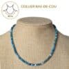 Collier ras-de-cou en apatite de 42 cm offrant un tombé élégant qui sublime naturellement le cou. Un bijou intemporel qui associe style, confort et les vertus traditionnellement attribuées au apatite, reconnues pour favoriser la motivation, l'inspiration, la communication et la confiance.