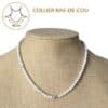 Collier ras-de-cou en howlite de 42 cm offrant un tombé élégant qui sublime naturellement le cou. Un bijou intemporel qui associe style, confort et les vertus traditionnellement attribuées au howlite, reconnues pour favoriser le calme, la patience, la détente et la gestion du stress.