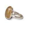 Bague argent 925 citrine réglable jaune doré vue latérale pierre lithothérapie