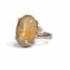Bague argent 925 citrine qualité AA sertissage griffes vue profil