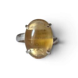 Bague argent 925 citrine naturelle abondance et confiance en soi